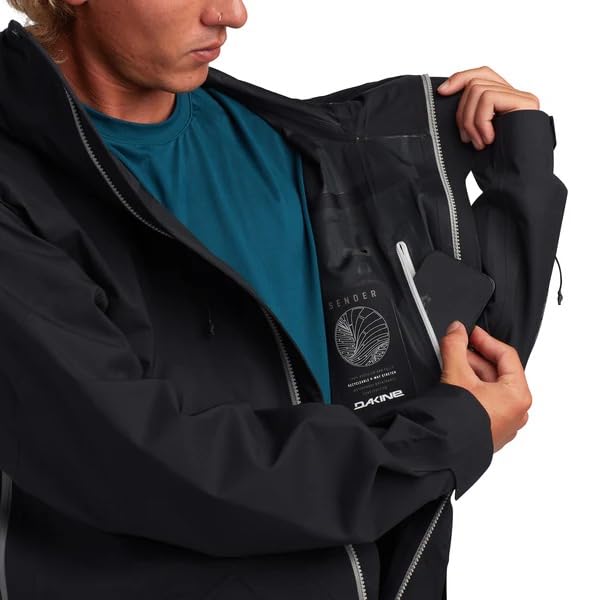 Dakine Ski Jacket, Sender Stretch 3L, Water Resistant, (US, Alpha, X-Large, Regular, Regular, Black)