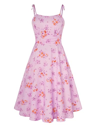 Image of Belle Poque Women's Spaghetti Strap Midi Vintage Tea Party Dress | Belle Poque Women's Spaghetti Strap Midi Vintage Tea Party Dress,A-line,Cocktail Dress,Graduation Homecoming Dress
