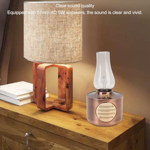 Lampe rétro kérosène Bluetooth Pilipane bronze rouge enceinte de bureau