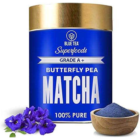 BLUE TEA - Blue Matcha Powder (50 gm) || HEALTHY SUPERFOOD || Ceremonial Grade - Dessert, Muffins - For Gift - Eco Conscious Tin Packaging Cover