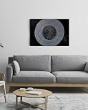Black Silver Colored Plaster Textured Glitter Epoxy Coated 35x50 cm Modern Abstract Wall Decoration, 3D Embossed Design, Canvas Wall Art, Modern Art Decoration, Handmade, Handcrafted Artwork -  Sanat Denizim