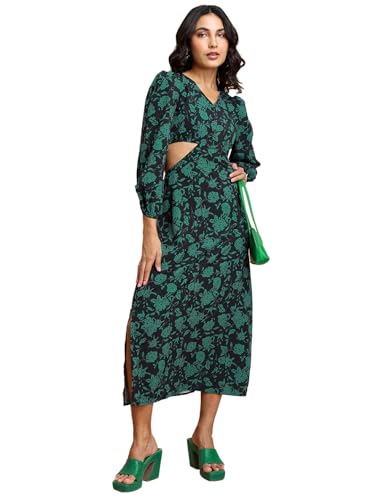 Image of Tokyo Talkies Women's Long Sleeves V-Neck Printed Dresses | Stylish Dresses | Casual Dresses