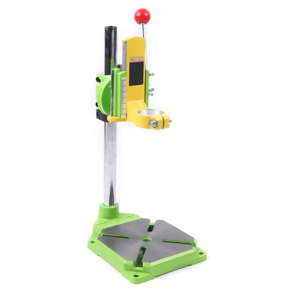 Taladro giratorio de 90 °, 49 cm, banco con 3 cabezales de plástico y cubierta, soporte para taladro de mesa, abrazadera de columna, soporte de mesa para bricolaje, industria, trabajo
