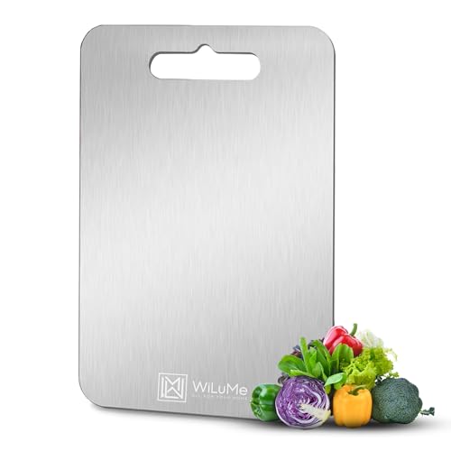 Tabla de cortar de titanio puro 100%, doble cara, resistente para cocina, 35.56 x 25.15 cm miniatura 1
