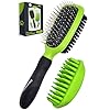 Double sided pet dog cat brush for detangling deshedding removing small mats plus rubber dog bath brush for grooming shedding massage skin care brush best pet detangler brush for cats dogs  urban country home decor