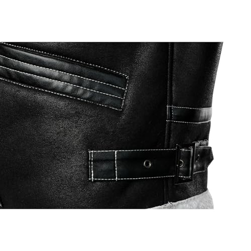 Chaqueta Bomber de Cuero Sintético para Hombre 5X-Large miniatura 6