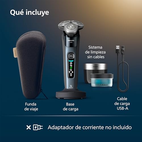 Philips i9000, Afeitadora Eléctrica Hombre, Máquina de Afeitar Barba en Seco y Húmedo, Tecnología SkinIQ, Base de Carga, Recargable, Estuche de Viaje, Centro de limpieza, X9001/30 - imagen 8