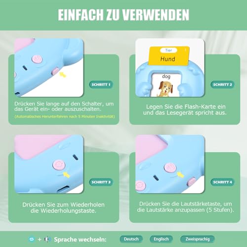 Sprechende Lernkarten Deutsch Kinderspielzeug Autismus Spielzeug-510 Wörter – Ansicht 6