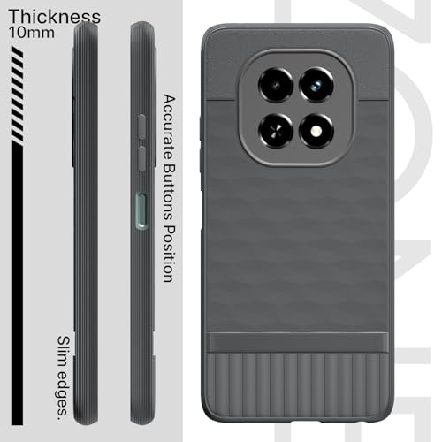 Image of Pikkme Back Cover for Realme C63 5G Camera Protection 3D Hexa Cube Design Silicone Protective Bumper Case (Grey)