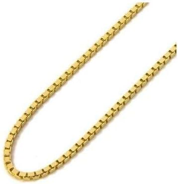 Blue Apple Co. 5MM Yellow Tone Square Box Chain .925 Solid Sterling Silver Sizes 8-28"