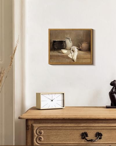 Image of ARPEOTCY Vintage Still Life Framed Canvas Wall Art, 8x10inch, Farmhouse Kitchen Wall Decor, Art Prints Home Decor Aesthetic, Oil Paintings for Dining Room, Living Room Bedroom Office Decoration