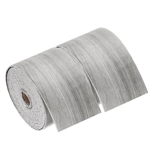 Borde adhesivo para despegar y pegar en pared o muebles de madera gris de 4 pulgadas