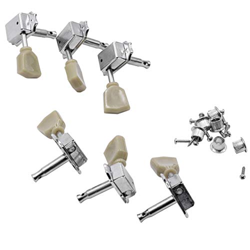 vhbw Chevilles, mécaniques 3R3L pour guitare, guitare électrique – Trou de perce, 8 mm, argent/vert, Vintage - Les Beatles, Paul McCartney, John Lennon, RIngo Starr, George Harrison vhbw Chevilles, mécaniques 3R3L pour guitare, guitare électrique - Trou de perce, 8 mm, argent/vert, Vintage