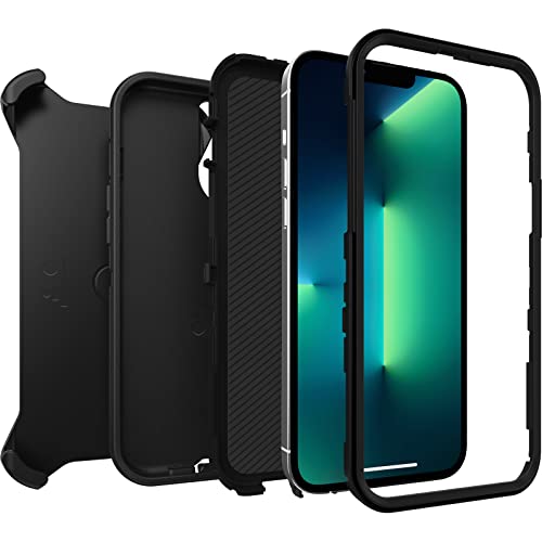OtterBox iPhone 13 Pro Max & 12 Pro Max Defender Series Case-Single Unit Ships in Polybag, Ideal for Business Customers - BLACK, rugged & durable, with port protection, includes holster clip kickstand - image 6