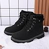 VTASQ Walking Boots Womens Winter Ankle Waterproof Fur Lined Leather Walking Lace Up Zipper Lightweight Outdoor Ladies Warm Shoes Non Slip Mid Calfs Black-1 4.5UK #5
