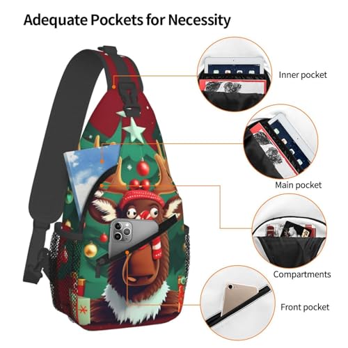 Mochila cruzada deportiva negra para senderismo unisex miniatura 4