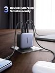 UGREEN Nexode 65W USB C Travel Adapter, GaN Universal Charger 3 Ports, US/UK/EU Plug Fast Charging Compatible with MacBook Pro/Air, iPhone 17 Pro Max/17 Pro/iPhone Air/16, iPad, Galaxy S26/S25/S24