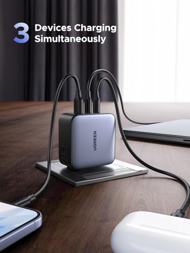 Image of UGREEN 65W USB C Travel Adapter, Foladable Fast GaN Charger with US /UK /EU 3 Plugs, 3-Port International Power Adapter for MacBook Air /Pro, Dell XPS, iPhone 17 /16 /15, iPad, Galaxy S25 /S24, Steam Deck
