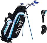 Elevon Junior Complete Golf Club Set with Stand Bag for Age 6-8, 7-Piece or 8-Piece Set, Right Hand, Ages 6-8