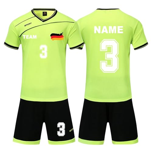 Camiseta de fútbol personalizada para adultos y niños, uniforme de entrenamiento de fútbol personalizado con logotipo de número de nombre, 5-verde fluorescente, 28