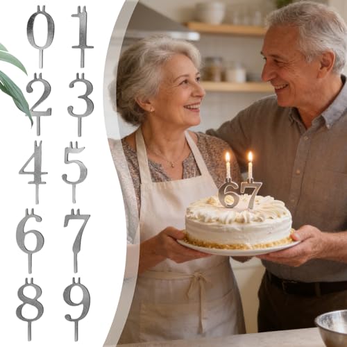 Birthday Cake Candle Holders, 0-9 Number Metal Candle Topper Set, Cakes Steady Decorative Number Holders, Perfect For Family Adults Men Women, Parties, Holidays, Bakers, Home, Indoor Celebrations Use – Image 5