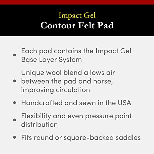 Impact Gel 32" Contour Felt 1/2" Thick Gray Saddle Pad #TOP1