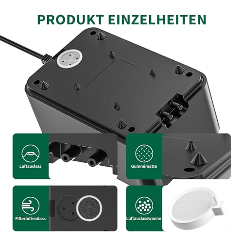 Pompe à air aquarium réglable avec accessoires complets 5,5W - 5