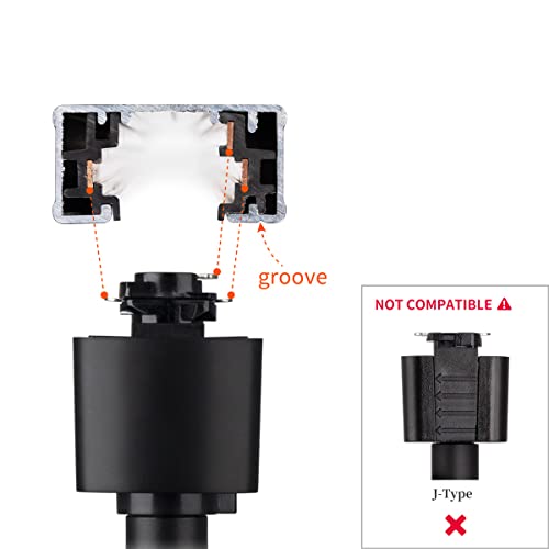 Image of mirrea Black H Type 4-feet Track for Ceiling Track Lighting