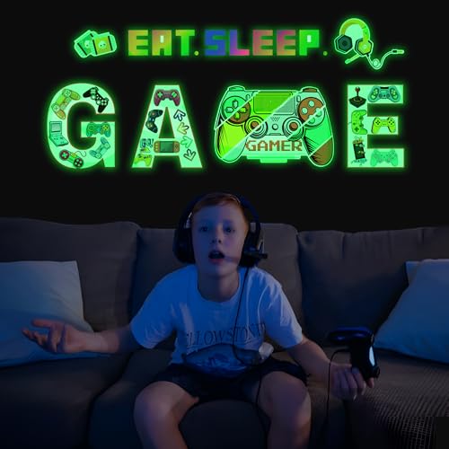 Vinilos Gamer que Brillan en la Oscuridad para Pared miniatura 1