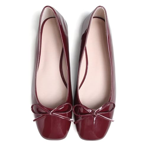 Image of Dear Time Women's Casual Foldable Ballet Flats Square Toe Ballerina Flats Shoes Comfortable