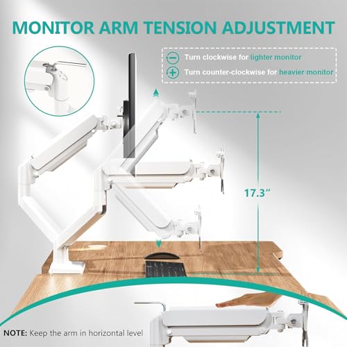 Image of WALI Dual Monitor Stand, Adjustable Arm Monitor Mount for 2 Monitors up to 32 Inch,19.8lbs Capacity (GSMP002W), White by WALI