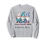 cute gnome live love heal estetica nursetee felpa