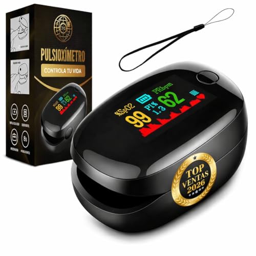 3JG® Pulsioximetro de dedo profesional, oxímetro de Dedo con Pantalla OLED – Medidor de Oxígeno en Sangre (SpO₂) y Frecuencia Cardíaca – Para Adultos y Niños – Portátil, Fácil de Usar y Preciso