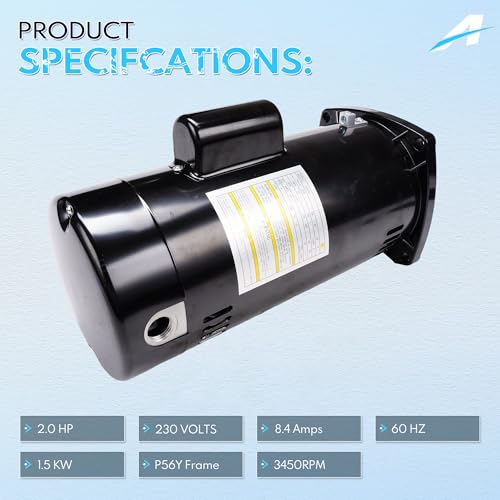 A-Outsanding USQ1202 2 HP Pool Pump Motor, 48Y Square Flange, 115/230V by A-Outsanding - Used condition - Image 4