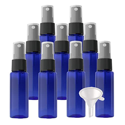 Contenitori da viaggio per cosmetici barattoli da per articoli da toeletta 100 pezzi mini vuoti da 20 ml plastica PET rosa con pompa spray a nebbia fine con spruzzatore neroBlue