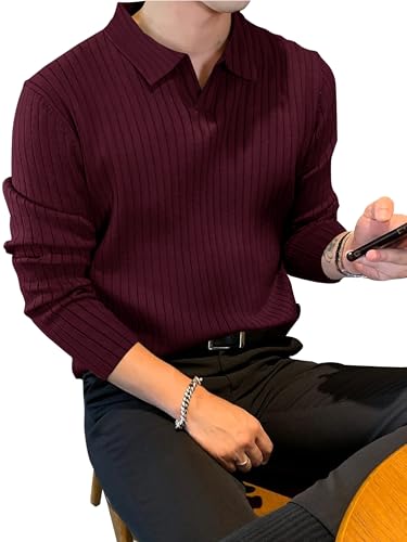Image of Noble Monk Relax Fit |Textured| Lycra | Polo Neck T-Shirt