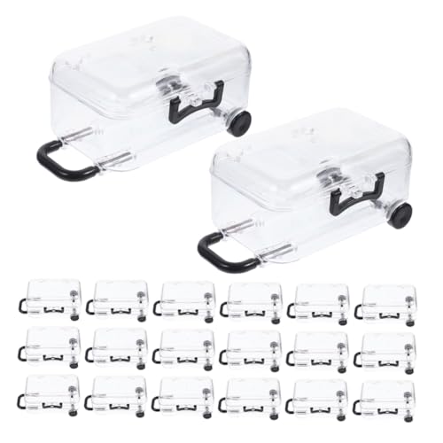 LEDMOMO 24個透明ミニスーツケース キャンディー用プラスチックケース 引き