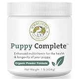Wholistic Pet Organics Puppy Complete - Dog Multivitamin Powder - 1 Lb - Daily Dog Vitamins & Supplements for Homemade Food - Immune System, Skin, Coat & Overall Health - Small and Large Breed Puppies