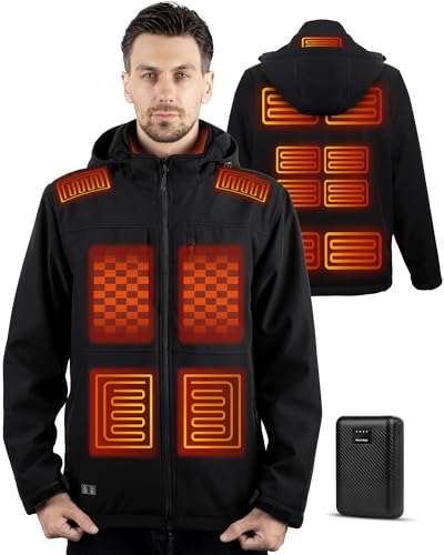 Heated Men's Jacket with Battery Pack and Hood