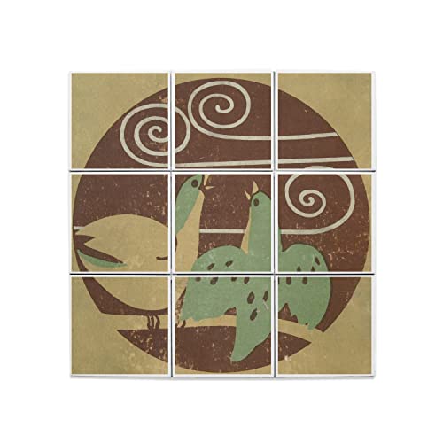 Carreaux céramique oiseau art japonais pour salon zen