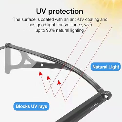 Auvent transparent en polycarbonate avec support en aluminium premium