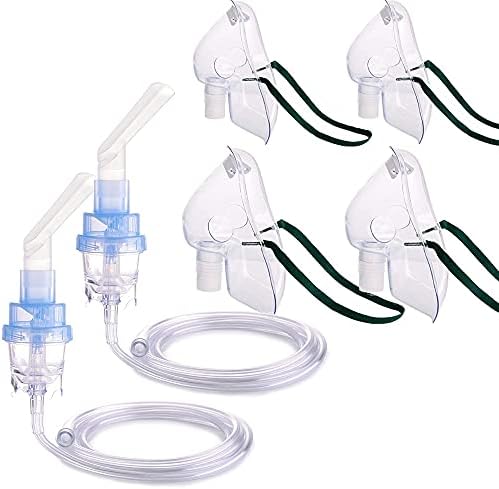 Healva 2 Pack Replacement Accessories | with 2 Mouthpiece, 2 Adult Mask, 2 Kid Mask, 2 Cup