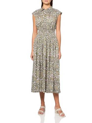 Smocked Dropped Waist MIDI Shirt Dress at Amazon Women's Clothing store