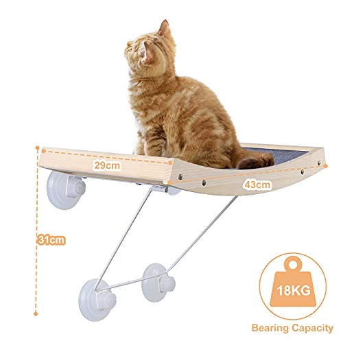 CATROMANCE Katzen Hängematte Fensterplätze Sonnenbad Katzenbett Leistungsstarker Saugnäpfe Robuster und Langlebiger Window Lounger bis 18kg Sicher & Platzsparend Fenster Katzenhängematte - Image 6