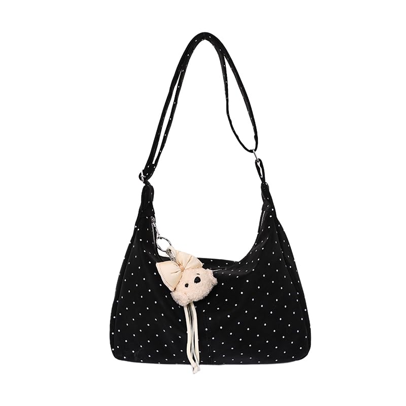 Sac à main à bandoulière Kawaii à pois avec poignée chic et sangle réglable