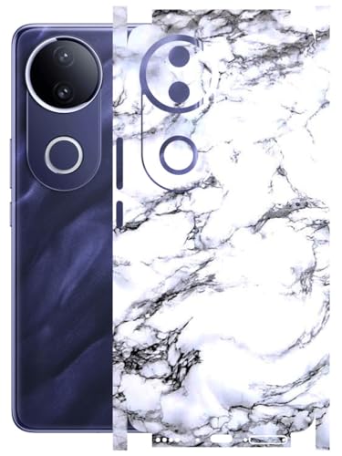 Image of AtOdds - Full Body Back Screen Guard Protector Film - Lamination Wrap Skin Sticker Compatible with VIVO T4R (5G) | Scratchproof Matte Finish (Design - Marble)