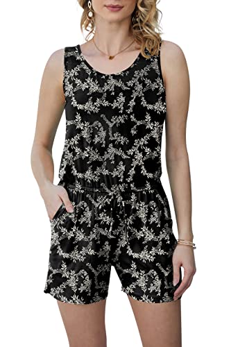 Image of DouBCQ Womens Summer Casual Sleeveless Loose Jumpsuits Romper with Pockets