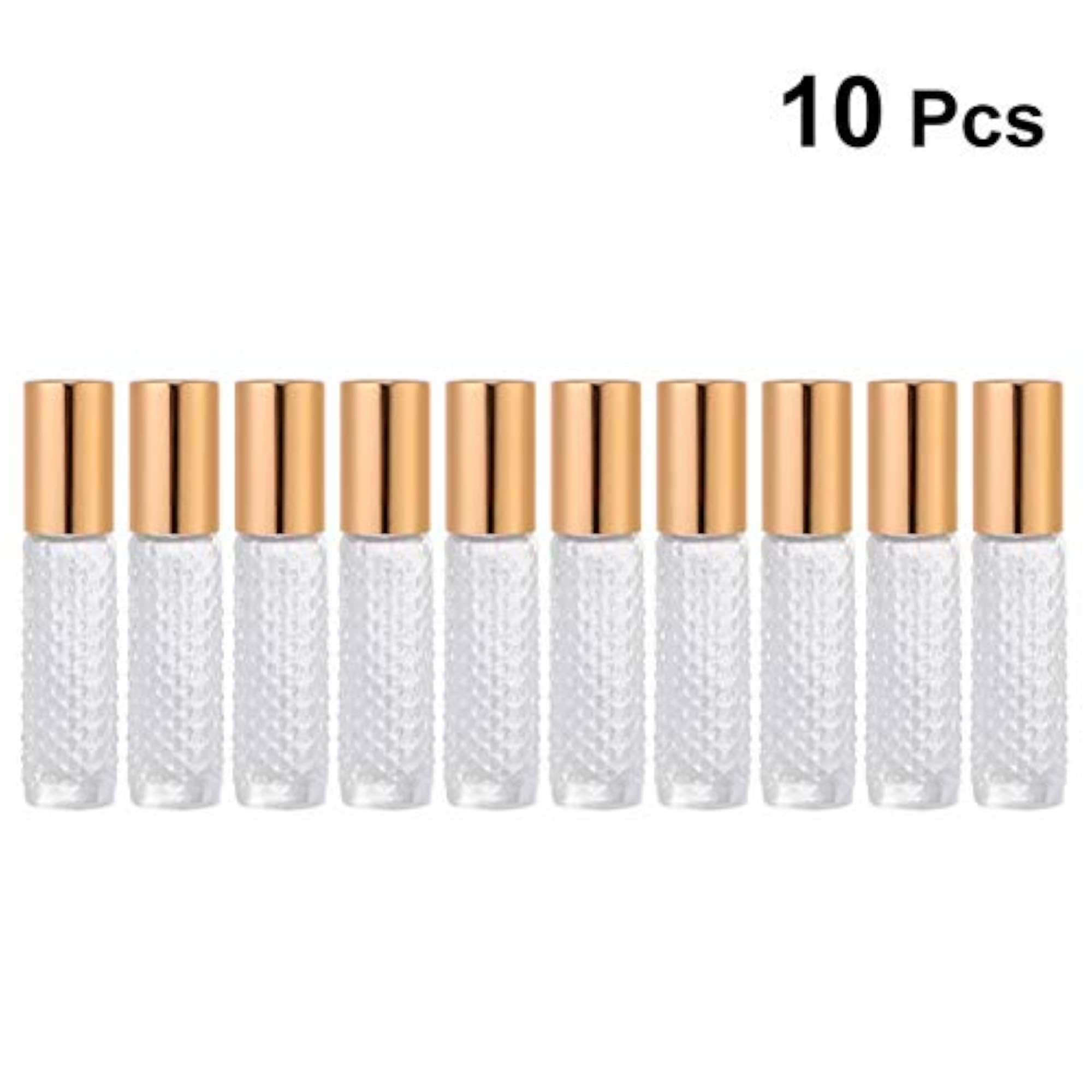 10pcs Refillable Glass Essential Oil Roller Bottles, 8ml