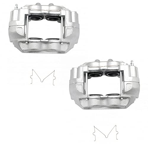Image of TRQ Front Driver and Passenger Side Brake Caliper Set Hardware Compatible with 2000-2003 Toyota Tundra Caliper Casting #S13WE 2001-2003 Sequoia Casting #S13WE
