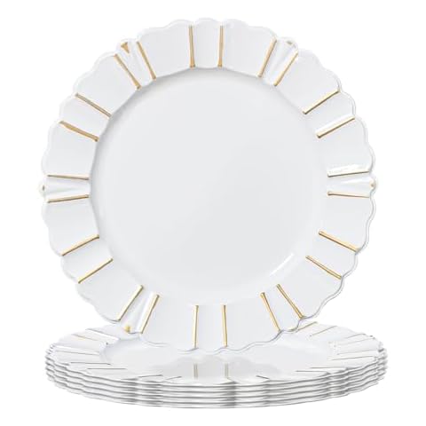 MAONAME 13" Wipe Gold Charger Plates Set Cover
